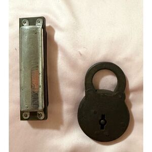 Antique Yale Lock (USA) & Harmonica (Germany) Duo Early 1900s Metal Collectibles